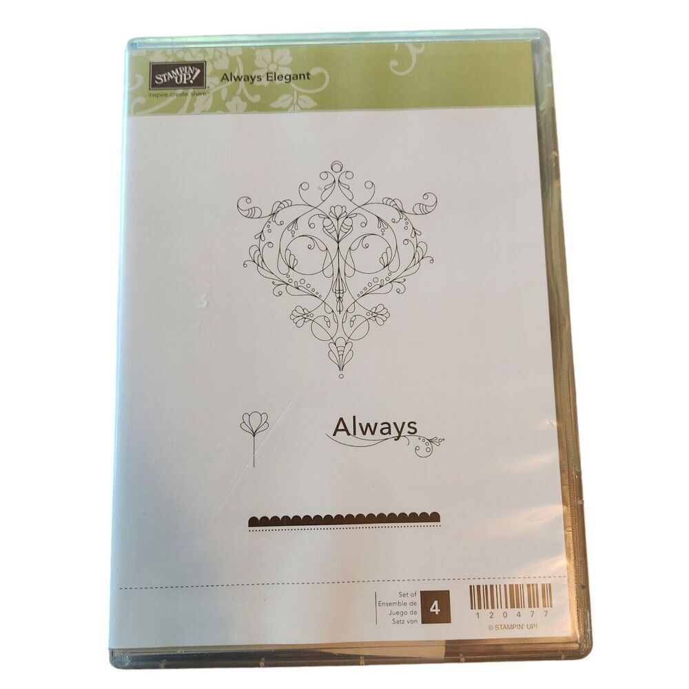 Stampin' Up! ALWAYS ELEGANT Stamp Set of 4 120477 Floral Border Scrapbooking